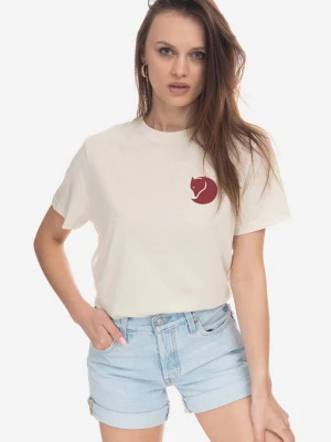 Fjallraven t-shirt Fox Boxy Logo Tee Fjällräven beżowy