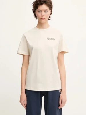 Fjallraven t-shirt Heavy Classic damski kolor beżowy F14600188