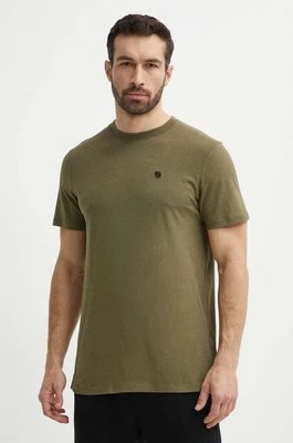 Fjallraven t-shirt Hemp Blend męski kolor zielony z aplikacją F12600215
