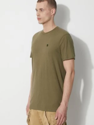 Fjallraven t-shirt Hemp Blend męski kolor zielony z aplikacją F12600215