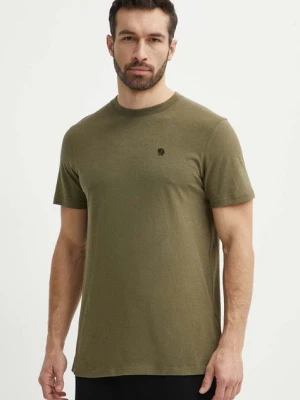 Fjallraven t-shirt Hemp Blend męski kolor zielony z aplikacją F12600215