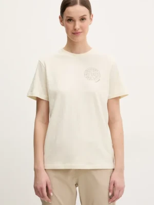 Fjallraven t-shirt Hemp Blend Out Here damski kolor beżowy F14600215