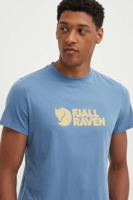 Fjallraven t-shirt Logo Tee kolor niebieski z nadrukiem F87146.543-543