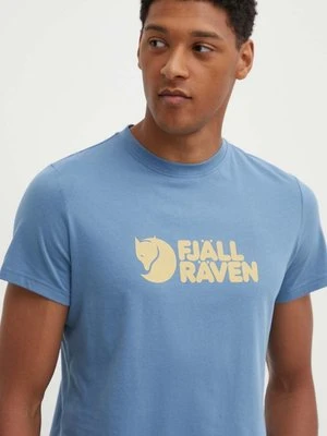 Fjallraven t-shirt Logo Tee kolor niebieski z nadrukiem F87146.543-543