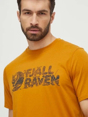 Fjallraven t-shirt Lush Logo T-shirt męski kolor żółty z nadrukiem F12600219