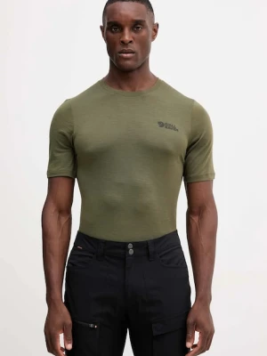 Fjallraven t-shirt sportowy Abisko męski kolor zielony gładki F86977-625