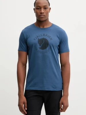 Fjallraven t-shirt sportowy Fjällräven Fox kolor niebieski z nadrukiem F87052