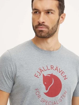 Fjallraven t-shirt sportowy Fjällräven Fox kolor szary z nadrukiem F87052.051