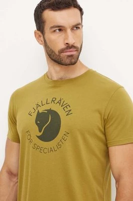 Fjallraven t-shirt sportowy Fjällräven Fox kolor zielony z nadrukiem F87052.624