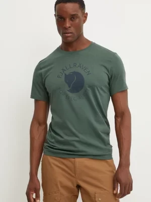 Fjallraven t-shirt sportowy Fjällräven Fox kolor zielony z nadrukiem F87052