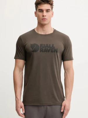 Fjallraven t-shirt sportowy Fjallraven Logo kolor zielony F87310