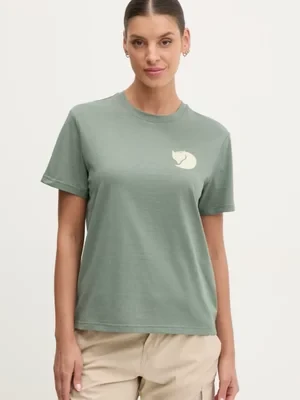 Fjallraven t-shirt sportowy Walk With Nature kolor zielony F14600171