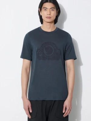 Fjallraven t-shirt wełniany Abisko Wool Classic kolor granatowy F84117