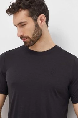 Fjallraven t-shirt wełniany Abisko Wool kolor czarny gładki F87193