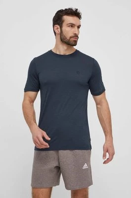 Fjallraven t-shirt wełniany Abisko Wool kolor granatowy gładki F87193