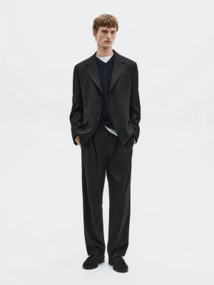 Flanelowa Marynarka Od Garnituru − Limited - Czarny - - Massimo Dutti - Mężczyzna