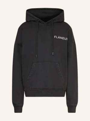 Flâneur Bluza Z Kapturem Double Logo schwarz FLÂNEUR