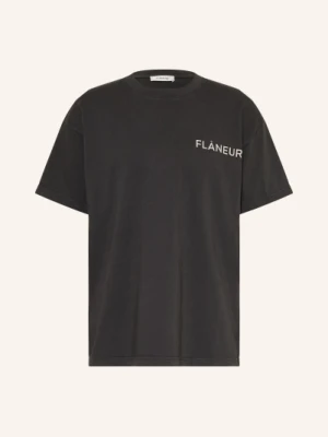 Flâneur Koszulka Oversize Double Logo schwarz FLÂNEUR