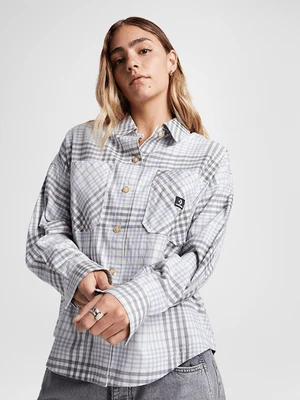 Flannel Button-Down Oversized Shirt Converse