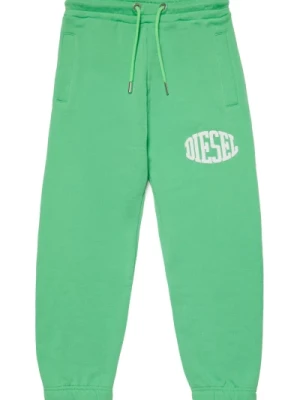 Fleece puffy print spodnie jogger Diesel