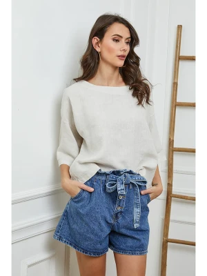 Fleur de Lin Lniana bluzka "Georginia" w kolorze kremowym rozmiar: XL