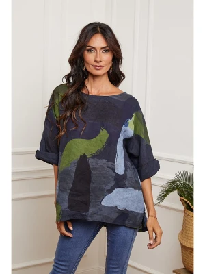 Fleur de Lin Lniana bluzka "Krik" w kolorze granatowym rozmiar: S