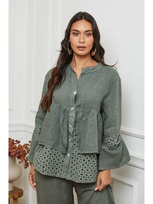 Fleur de Lin Lniana bluzka w kolorze khaki rozmiar: XXL