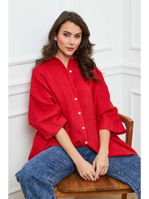 Fleur de Lin Lniana koszula w kolorze czerwonym rozmiar: XL