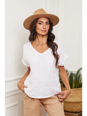Fleur de Lin Lniana koszulka "Fabioza" w kolorze białym rozmiar: XXL