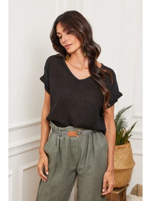 Fleur de Lin Lniana koszulka "Fabioza" w kolorze czarnym rozmiar: XL