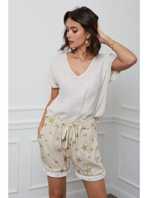 Fleur de Lin Lniana koszulka "Fabius" w kolorze beżowym rozmiar: XL