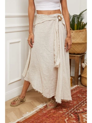 Fleur de Lin Lniana spódnica "Luberon" w kolorze beżowym rozmiar: M