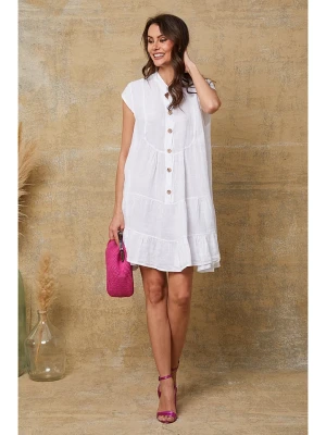 Fleur de Lin Lniana sukienka "Deka" w kolorze białym rozmiar: M