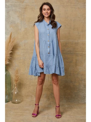 Fleur de Lin Lniana sukienka "Deka" w kolorze błękitnym rozmiar: M