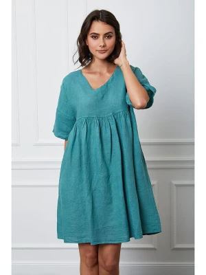 Fleur de Lin Lniana sukienka "Etsy" w kolorze turkusowym rozmiar: M