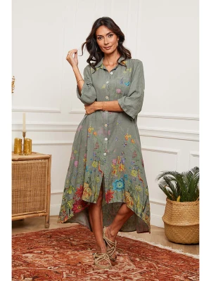 Fleur de Lin Lniana sukienka "Faroudja" w kolorze khaki rozmiar: M