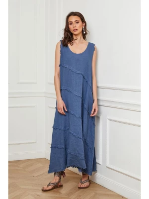 Fleur de Lin Lniana sukienka "Goship" w kolorze niebieskim rozmiar: S