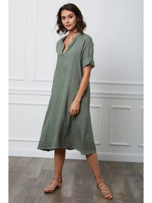 La Compagnie Du Lin Lniana sukienka "Granel" w kolorze khaki rozmiar: M