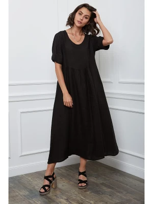 Fleur de Lin Lniana sukienka "Gustavo" w kolorze czarnym rozmiar: XL