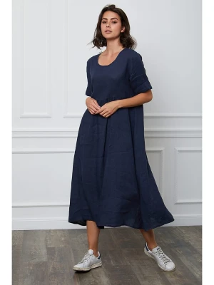 Fleur de Lin Lniana sukienka "Gustavo" w kolorze granatowym rozmiar: S