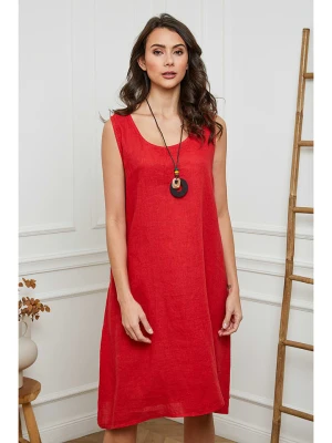 Fleur de Lin Lniana sukienka "Hemar" w kolorze czerwonym rozmiar: M