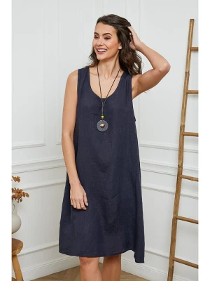 Fleur de Lin Lniana sukienka "Hemar" w kolorze granatowym rozmiar: S
