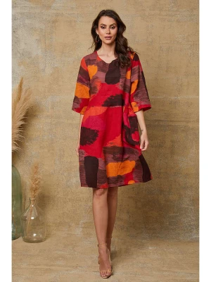 Fleur de Lin Lniana sukienka "Quincy" w kolorze czerwono-brązowo-pomarańczowym rozmiar: M