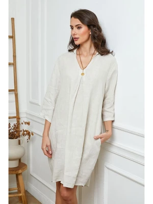 Fleur de Lin Lniana sukienka w kolorze beżowym rozmiar: M