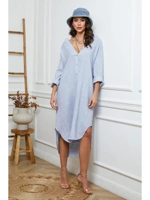 Fleur de Lin Lniana sukienka w kolorze błękitnym rozmiar: XL