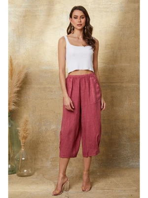 Fleur de Lin Lniane spodnie "Erus" w kolorze różowym rozmiar: S