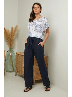 Fleur de Lin Lniane spodnie "Garancel" w kolorze granatowym rozmiar: S