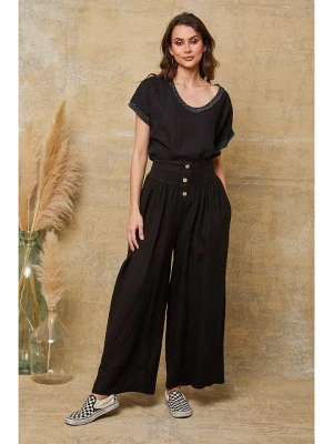 Fleur de Lin Lniane spodnie "Kendra" w kolorze czarnym rozmiar: S