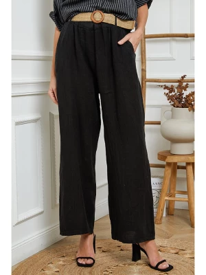 La Compagnie Du Lin Lniane spodnie w kolorze czarnym rozmiar: XXL
