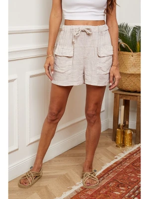 Fleur de Lin Lniane szorty "Boristo" w kolorze beżowym rozmiar: M